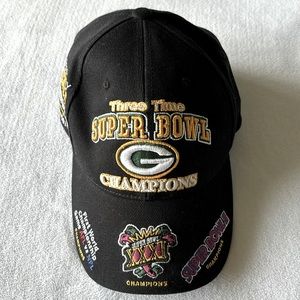 Green Bay Packers Super Bowl Champions Cap - Black Hat Football Sports Wisconsin